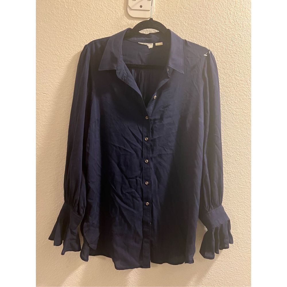 ✨Anthro Maeve Ruffled-Cuff Button Down Top✨ - Picture 7 of 11